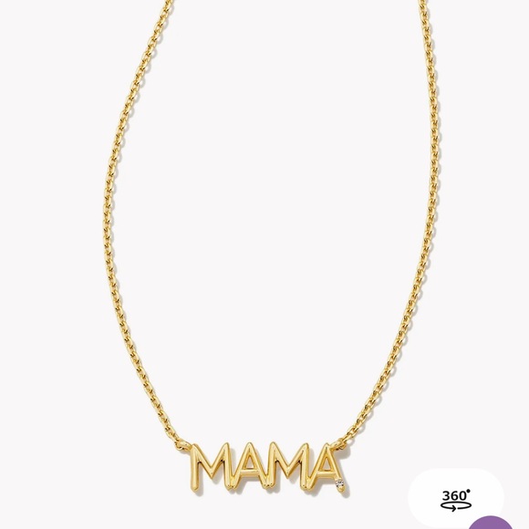 Brand New - Mama 18k Gold Vermeil Sparkle Pendant Necklace in White Topaz - Picture 2 of 5